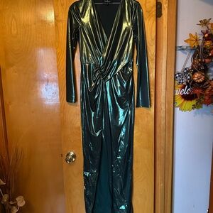 Lulu's Shimmering Emerald Jumpsuit